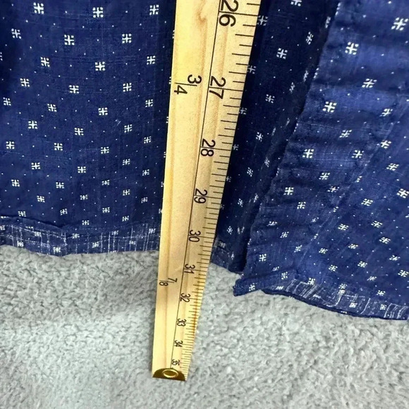 J.crew mens shirt Large blue button up star geometric print long sleeve‎ pocket - Picture 7 of 10